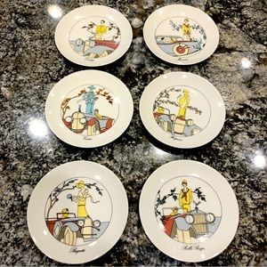Jacques Lobjoy art deco car theme plates